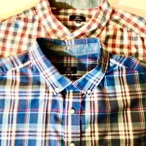 Pair of 2XL George long sleeve button down casual shirts